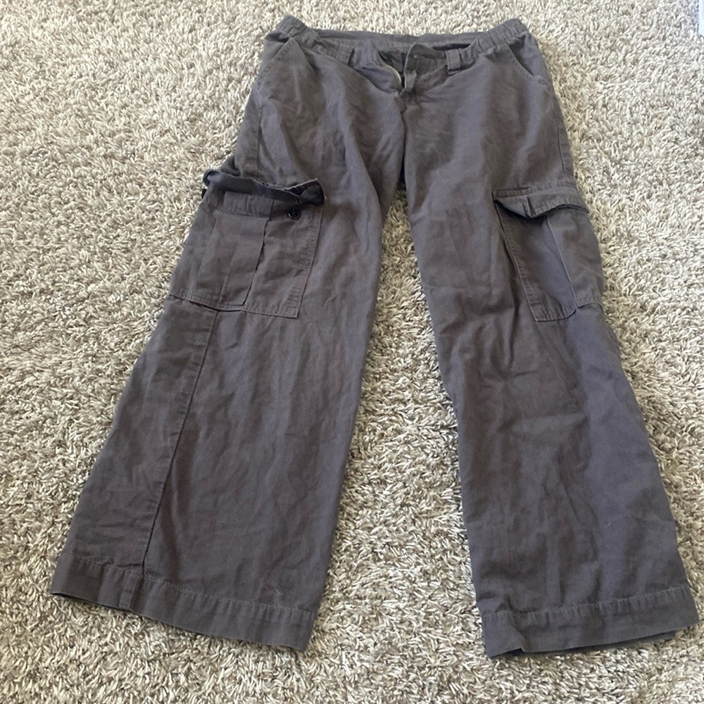 Pacsun low rise grey cargo flare pants